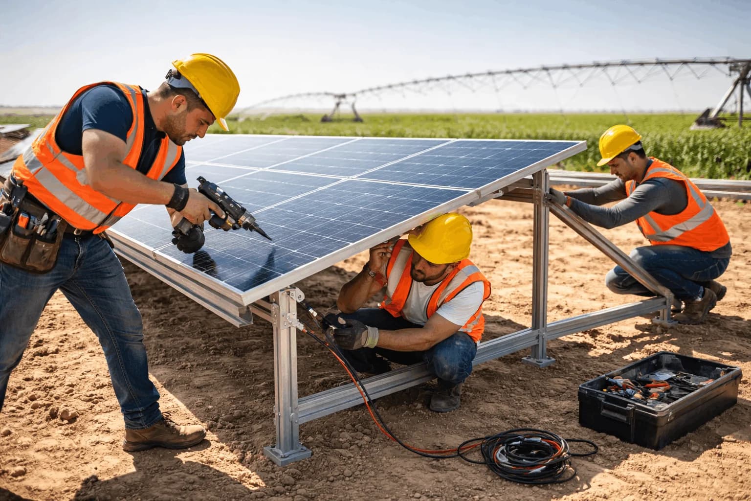 تركيب وتشغيل محطات الري والإنارة